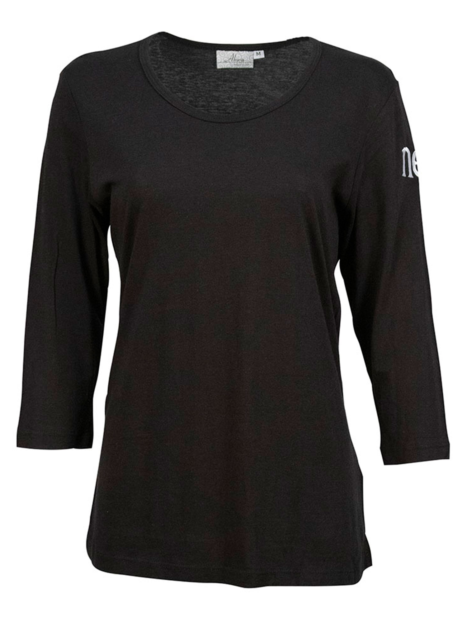 Ladies Quarter Sleeve Black Tshirt